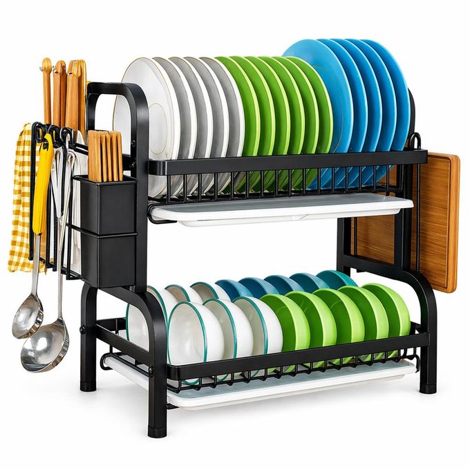 Shop CYFAZA 2 Tier Dish Rack for Kitchen Counter, Dish Drying Rack with ...