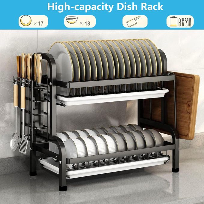 Shop CYFAZA 2 Tier Dish Rack for Kitchen Counter, Dish Drying Rack with ...