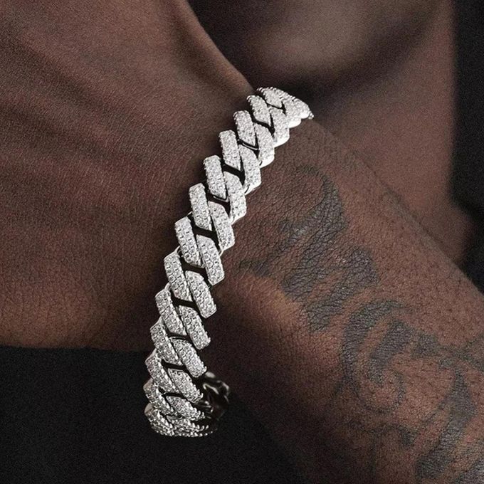 VOGUE BAZAAR Men's Cuban Iced Out Bracelet 15MM Width 23CM Length Hip Hop Chain, Extra Long - Image 4