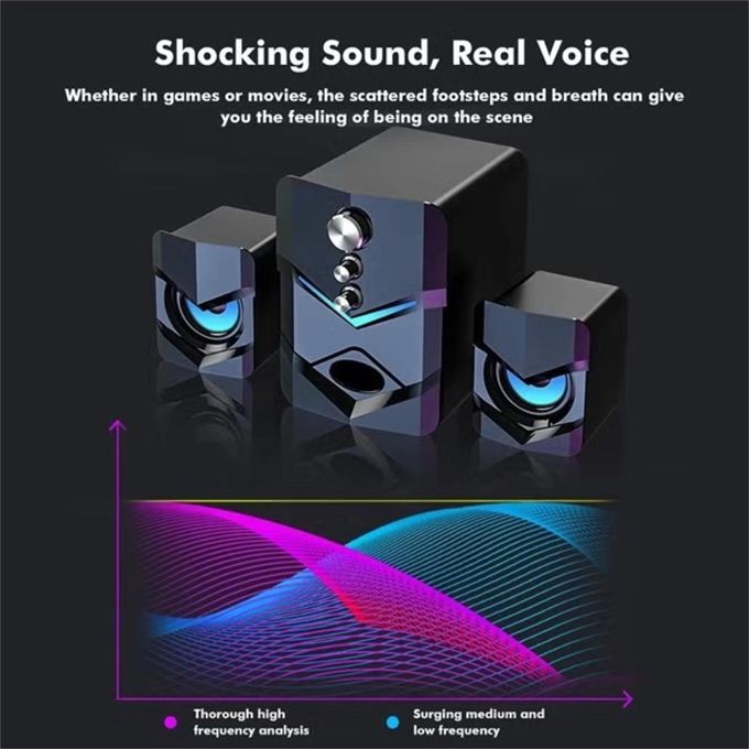 Shop ShebSheb 2.1 Sound System Desktop Computer Speakers