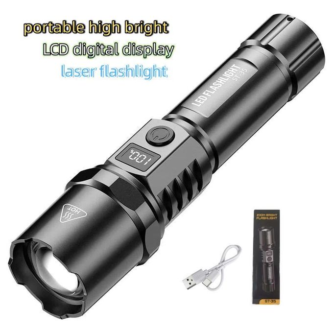Shop Generic Outdoor portable digital rechargeable flashlight LCD ...