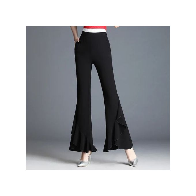 Korean Fashion High Waist Flared Pants Women 2021 Summer