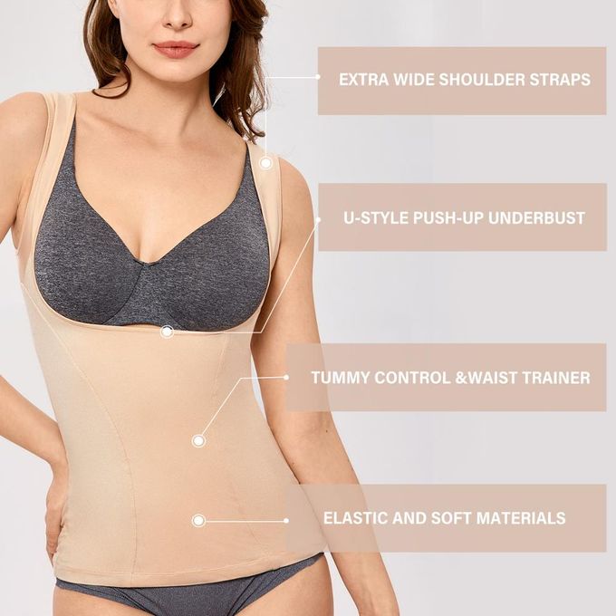 Women's Shapewear Open Bust Cami Tummy Control Plus Size Body