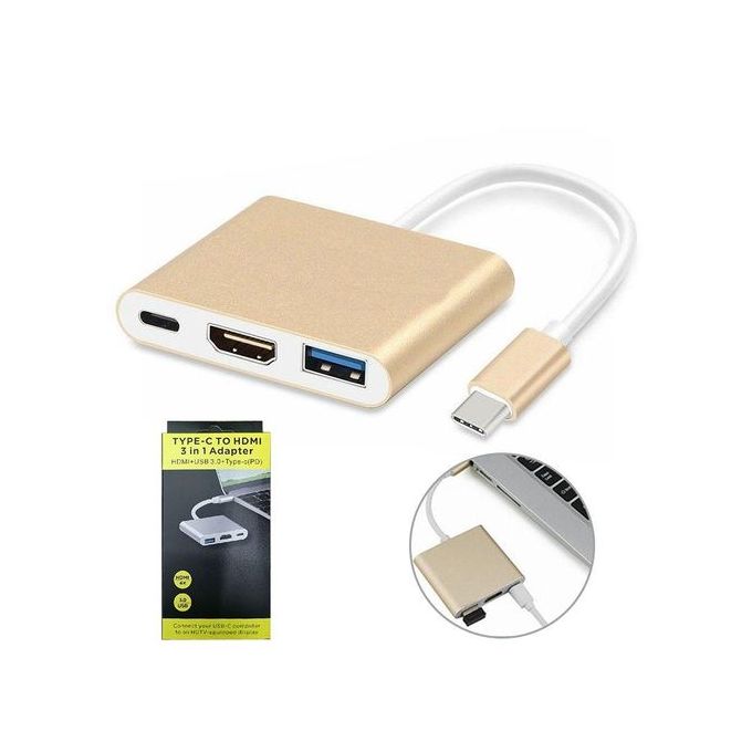 Type-C Adapter 3 in 1 (HDMI 4k +Usb 3.0+Type-c)