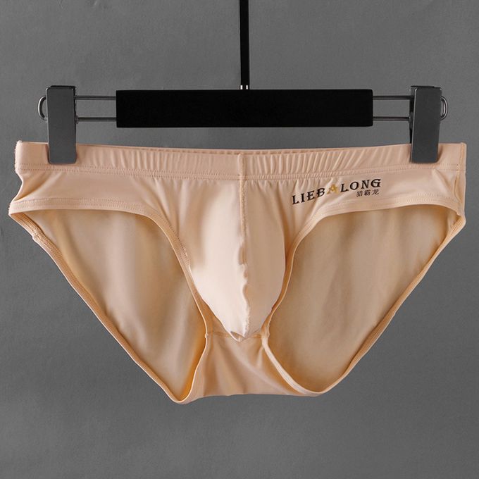 Seamless Men's Briefs Low Waist Penis Silk Ice Underwear Men