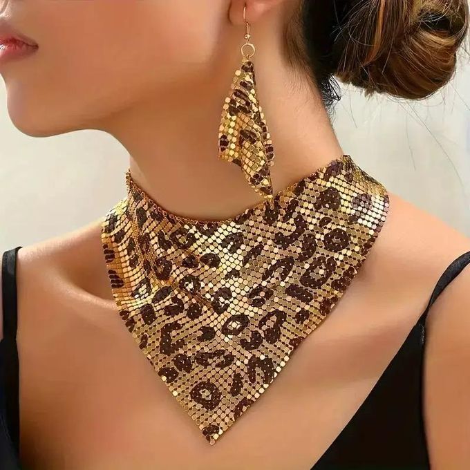 Metallic Leopard Print  Jewelry Set