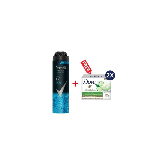 Shop Rexona Spray 72Hrs Xtra Cool Men - 200ml + Free Dove