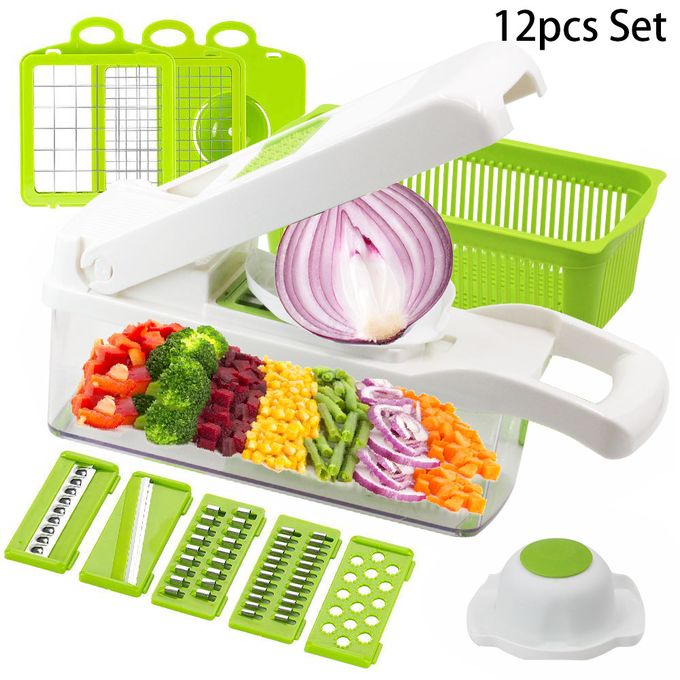 12pcs Multi-functional Vegetable Cutter For Potato Onion, Manual Slicer And  Dicer, Carrot Grater Shredder, Kitchen Tool Set