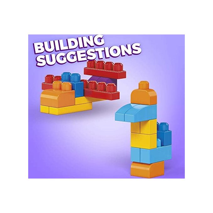 Shop Mega Bloks First Builders Big Building Blocks for Toddlers (80 Pieces)  - 1+Years - Multicolour - Violet Bag Online