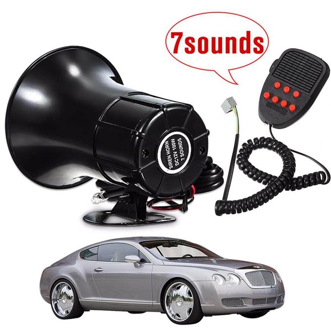 Shop Generic 12V 100W 7 Sound Tones Loud Horn Motor Auto Car Vehicle Truck  Warning Alarm Fire Ambulance Horn Speaker Loudspeaker Online