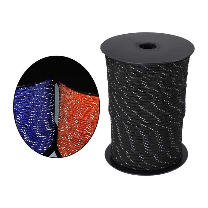 100M Reflective Paracord Parachute Cord 7 Strand Rope Guy Line for Camping  Gray