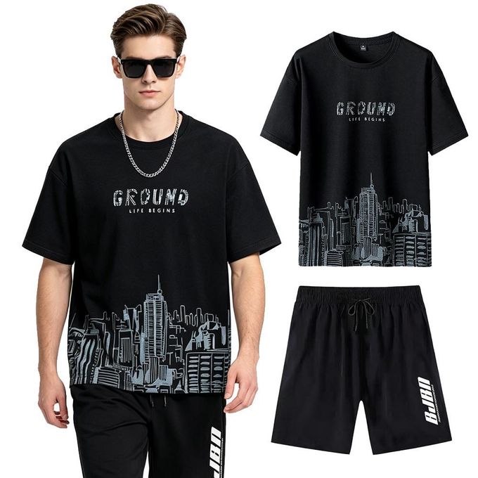 Shop Fashion Men's 2 Piece Cotton Breathable T-Shirt &