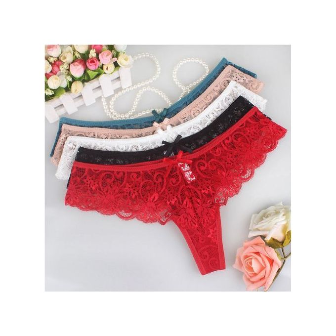 Buy Four Plus One Lace Temptation Sex C String Adhesive Invisiable Panty  Line G String Thong Tan(Wine red heart) Online at desertcartSeychelles