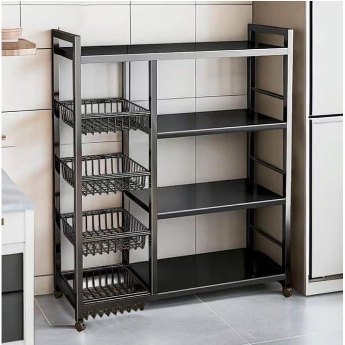Shop White Label 4-Tier Heavy Duty Metal Rack - Black Online