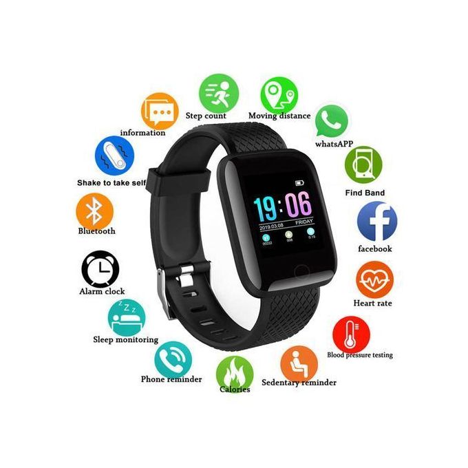 Shop Generic 116 Plus Waterproof Smart Watch - Black Online | Jumia Ghana