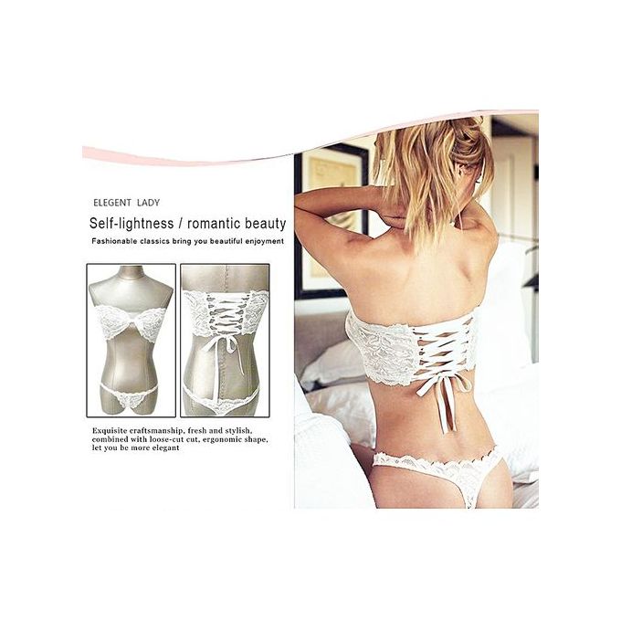 Shop Generic Sexy Lingerie Europe And America Amateur Sexy Large Size Ladies  Laced Lace Bow Three-point Sexy Suit Underwear Online