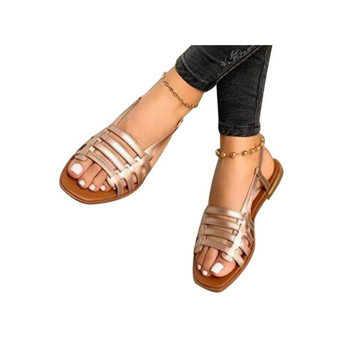 Generic Women Sandals Woman Summer Hollow Out Roman Shoes Women's Gladiator  Open Toe Beach Flats Ladies Footwear Plus Size 35_43(#Black) @ Best Price  Online