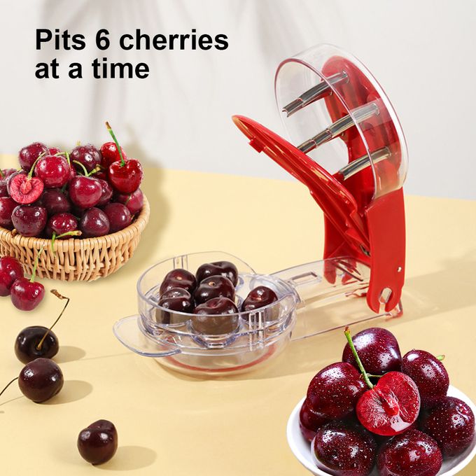 Fast Cherry Pitter Tool - Multi-Function Fruit Pit Remover For Cherries, Olives With Non-Slip Handle