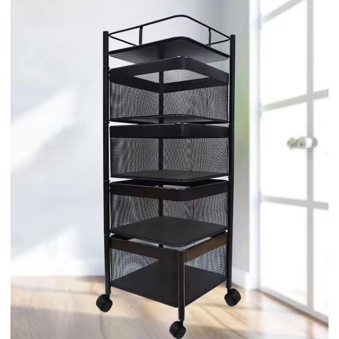 Shop Generic 4 Tier Multipurpose Vegetable Rack - Black