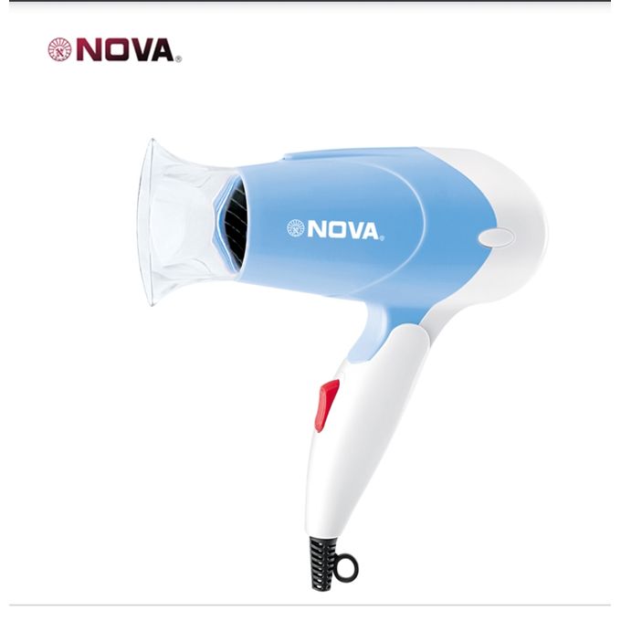Shop Nova NV-617B Foldable Mini Travel Hair Dryer 1400W - White/Blue ...