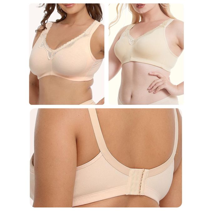 Generic Women Plus Size Bra Full Coverage Wirefree Comfort