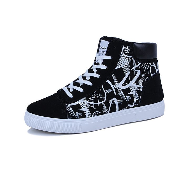Shop Generic Long Lace- Up Canvas Casual Shoes - Black/White Online ...