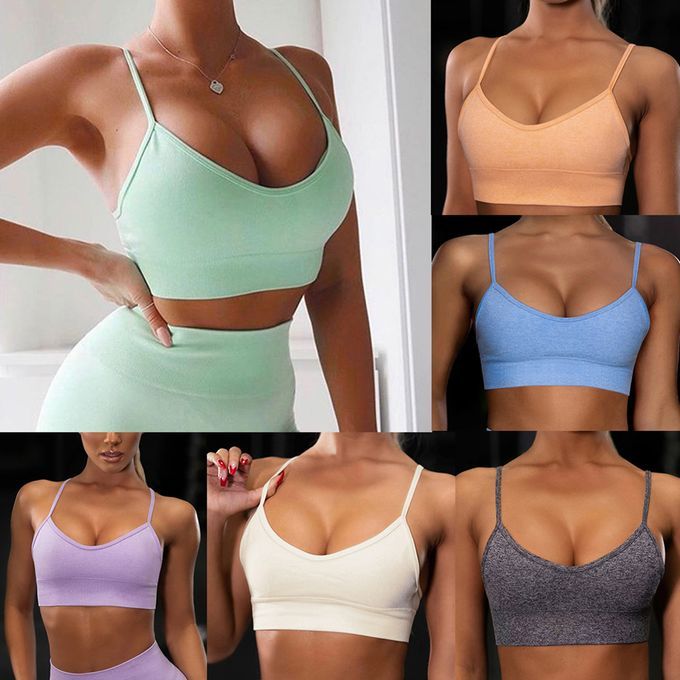 Shop Generic Women Fitness Bra Padded Crop-Top Tanks Slim Sport Bra-Top  Online