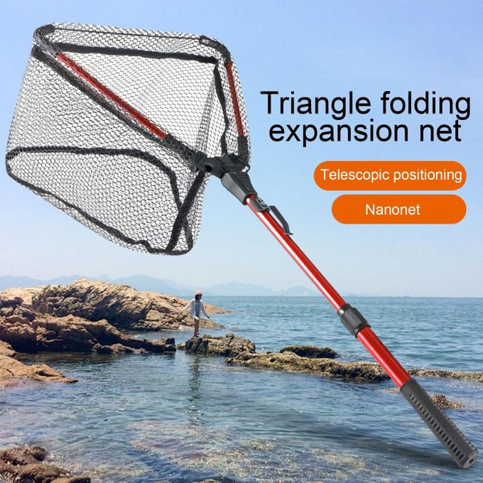 Shop Generic High-performance Fishing Net Portable Foldable Fishing Net for  Outdoor Red Online