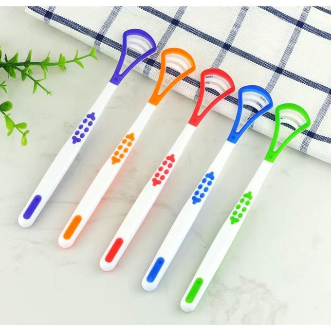 Generic 3/PCS High Quality Colorful Silicone Tongue Coating Cleaning Scraper eliminates bad breath