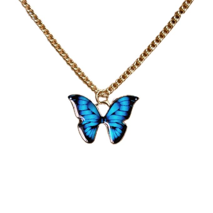 Shop Fashion Women Necklace Butterfly Shape Good Workmanship-Blue ...