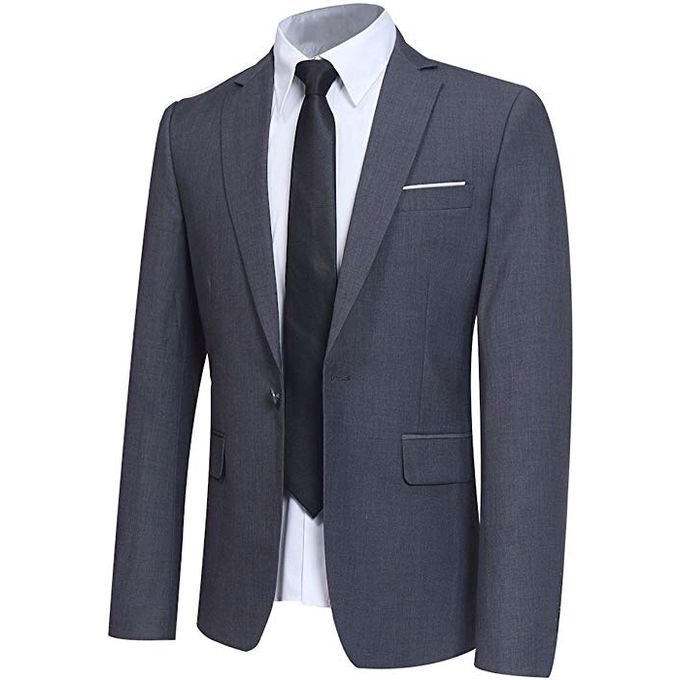 Shop White Label Men's 3 Pieces Slim Fit Tuxedo Suit- Dark Grey Online ...