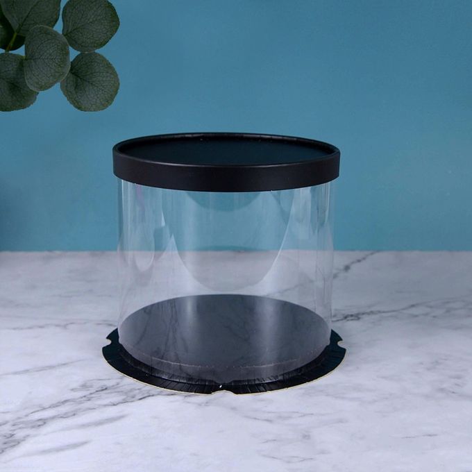 Tall Transparent Cake Box With Black Base 1 Piece