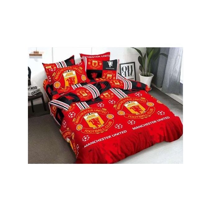 Shop White Label Double Size Manchester United Bedsheet Red