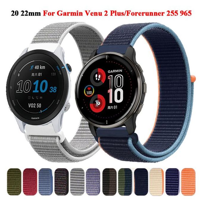 Generic Nylon Band For Garmin Forerunner 255 965 265 158 55/venu 2 Plus/sq  Watch Strap Vivoactive 3 4 Wristband Bracelet Correa 20 22mm