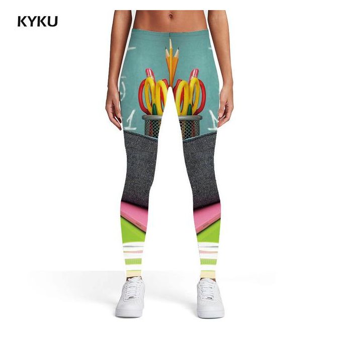Shop Generic Kyku Math Leggings Women Colorful Sport Art Elastic Street  Spandex Womens Leggings Pants Fitness Funky Pencil Online