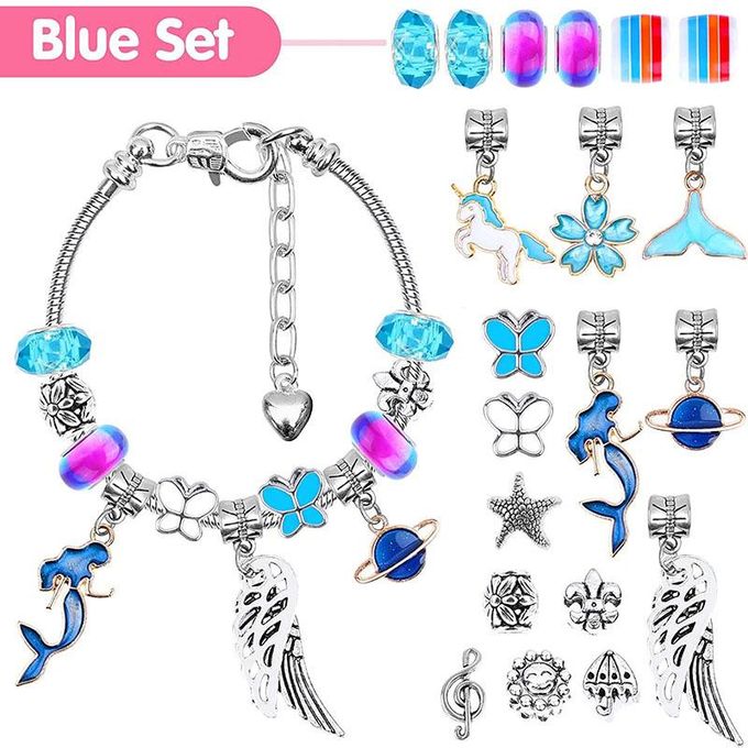 DIY Charms Bracelet Making Set Spacer Beads Pendant Accessories