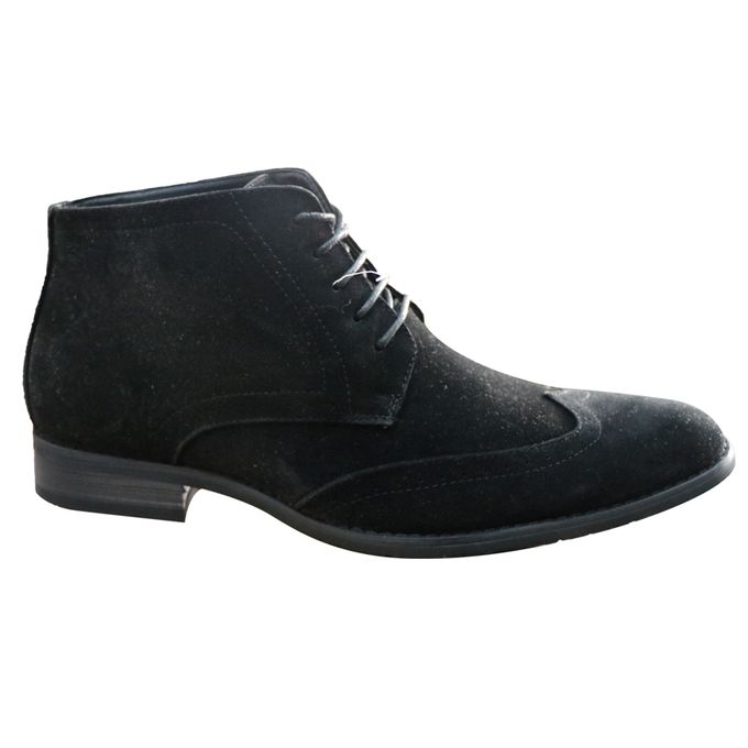 Shop White Label Suede Desert Ankle Boots - Black | Jumia Egypt