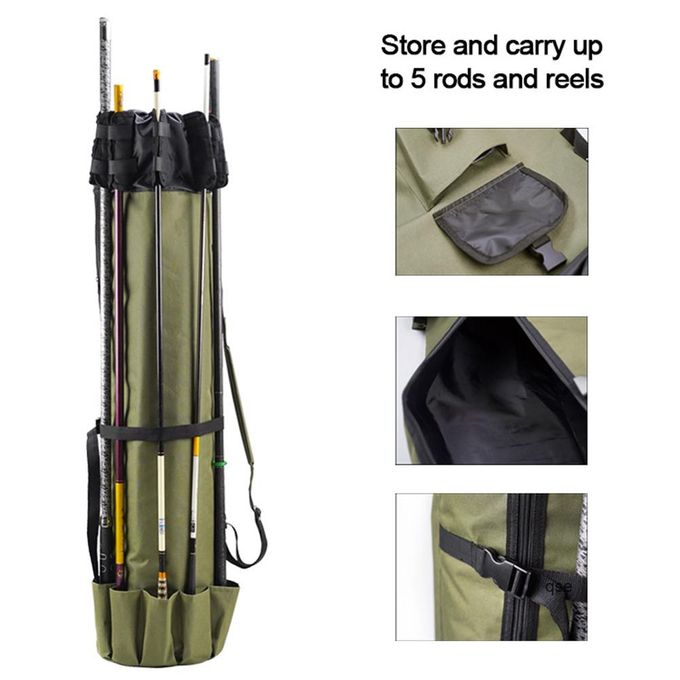 Generic 600D Oxford Cloth Fishing Rod Bag Anti-Drop Fishing Tackle