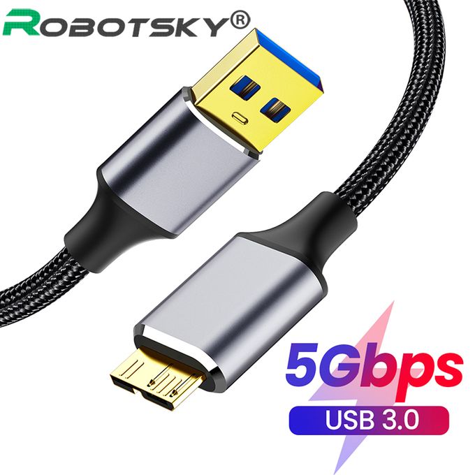 Shop Generic Robotsky USB 3.0 To Micro B Cable 5GB Fast USB Type A Micro-B Data Cable for Samsung S5 Note 3 HDD External Hard Drive Disk Cord to micro Online