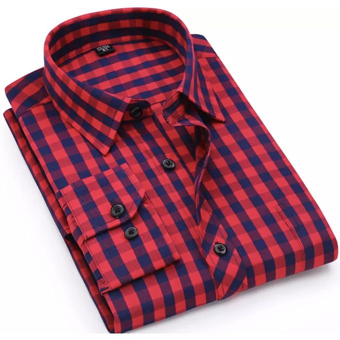 Shop Generic Checkered Long Sleeve Shirt Set - 5 Pieces - Multicolour ...
