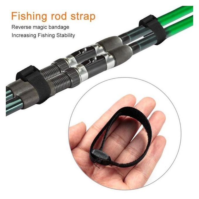 Fishing Rod Strap Reusable Velcro Reverse Cable Tie Fishing Rod