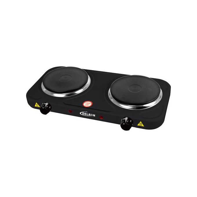 product_image_name-Delron-2 Burner Electric Hot Plate - 2000W - Black-1