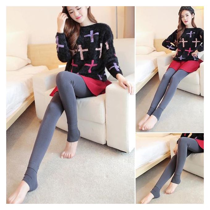 Shop Generic Women Thermal Trousers Winter Fleece Thick Lamb Wool Outer  Wear Jeggings Leggings Pants Warm Slim Miffy Velvet Female Pants Online