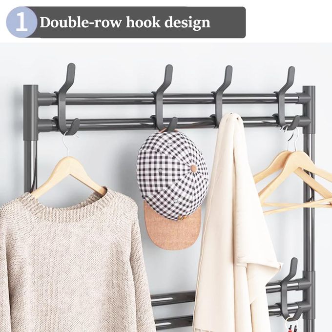 Shop CYFAZA 5-Tier Metal Shoe Rack Organizer Hat Rack, Entryway Storage ...
