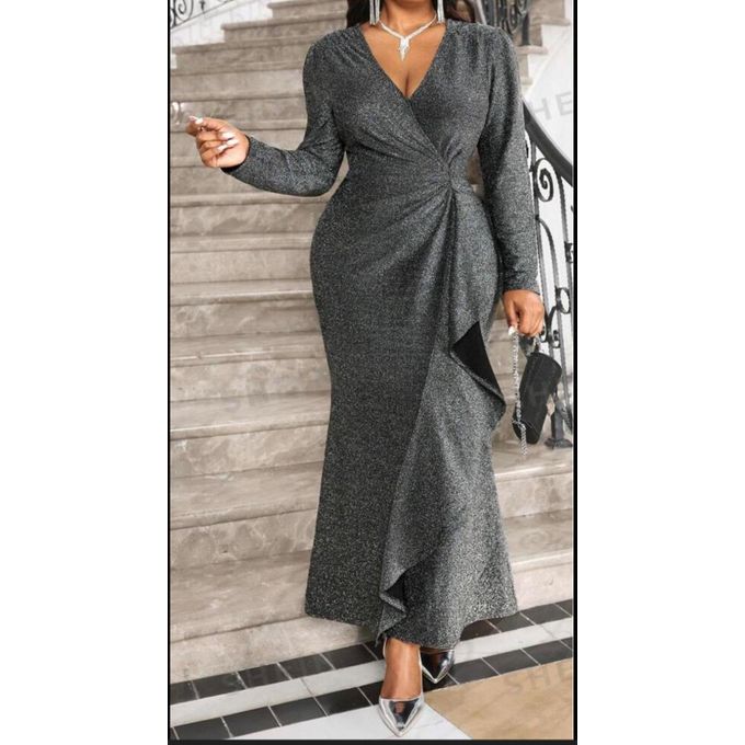 Shop SHEIN Elegant silver dress Online