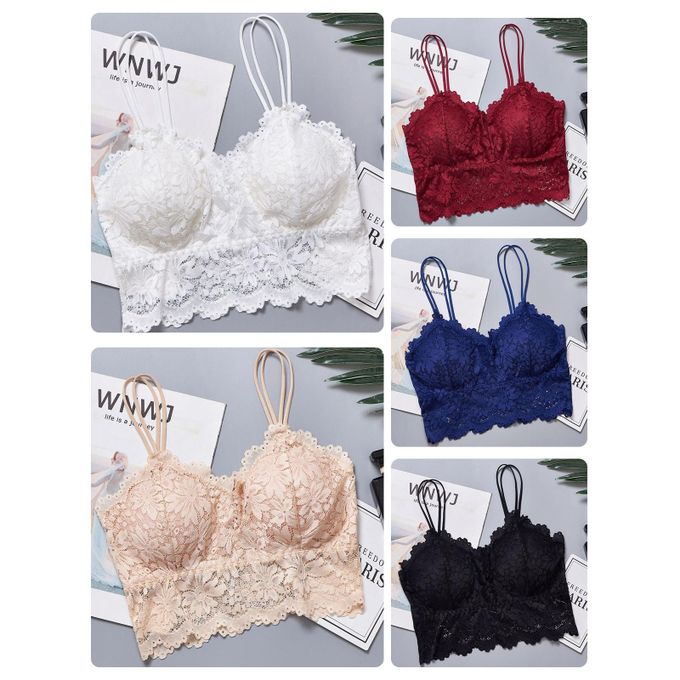 Generic Women Lace Bra Camisole Wirefree Crop Tops 5 Pieces