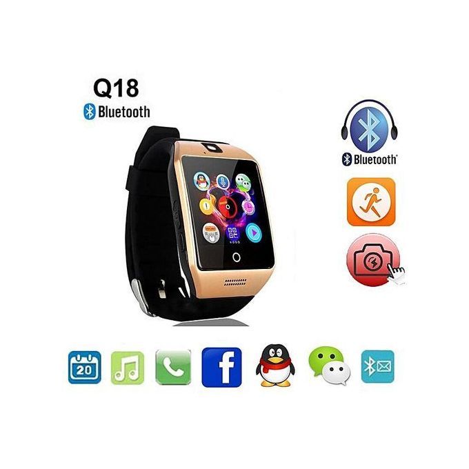 SmartWatch White ,1.54 Inch Bluetooth SmartWatch Q18 Wristwatch Support NFC  Camera 