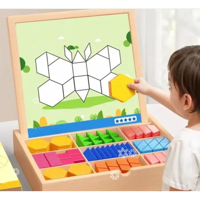 Shop Generic Wooden Magnetic Pattern Block Puzzle Set Online
