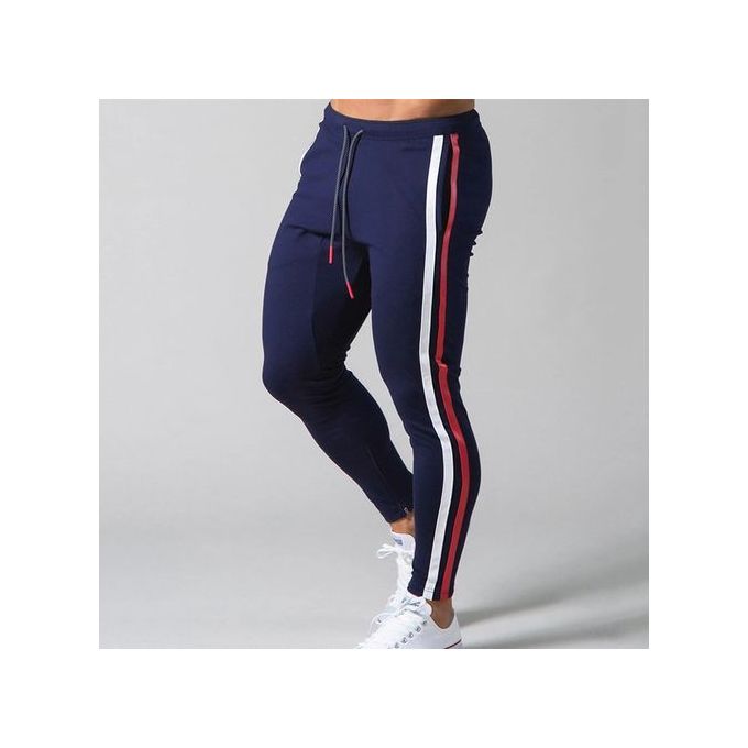 Shop Fashion Mens Joggers Running Pants Sportswear Jogging Pants Men Fitness  Training Sweatpants Striped Gym Sport Pants Men Workout Trousers(#Blue)  Online