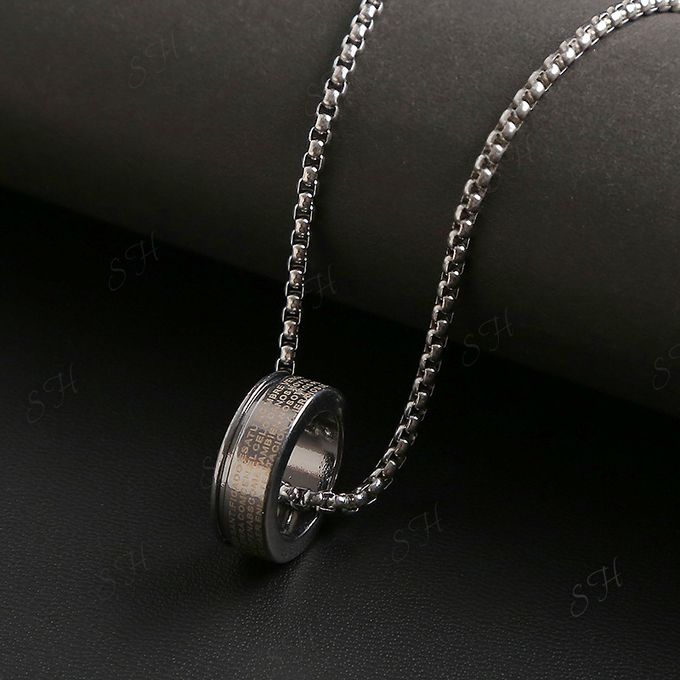 Shop Fashion Titanium Steel Non-fading Engraved Bible Ring Pendant ...